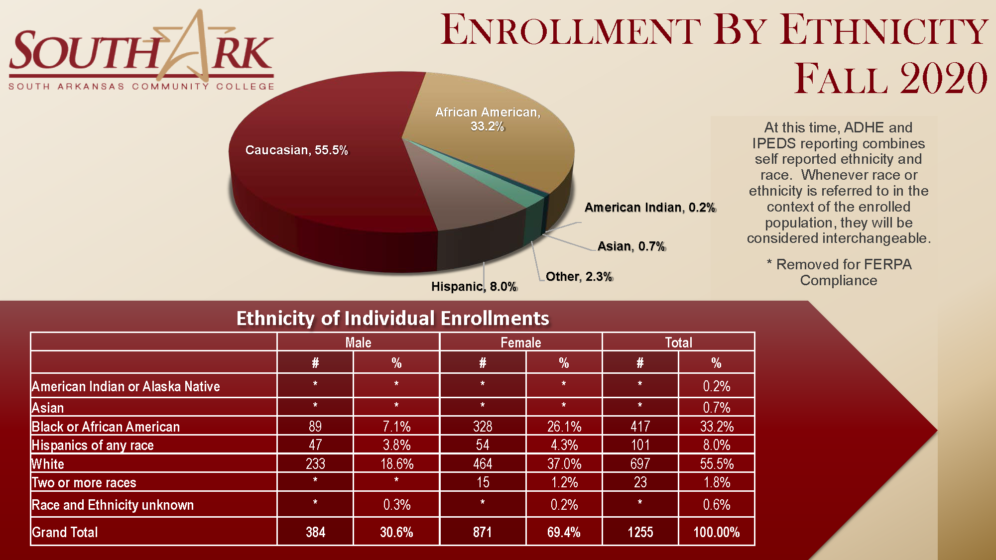 Enrollment by Ethnicity Fall 2020